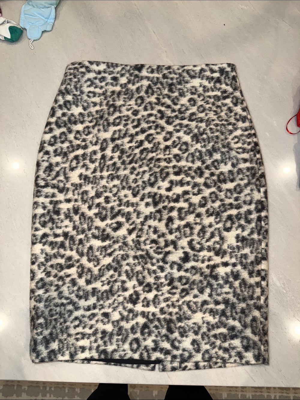 Ann Taylor Gray and Cream Leopard Pencil Dress